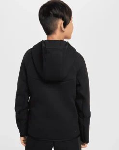 Felpa con cappuccio e zip a tutta lunghezza Tech Fleece Nero Bambino