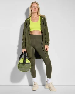 Felpa Con Cappuccio Full Zip C-Tech Verde Donna