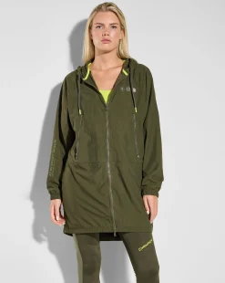 Felpa Con Cappuccio Full Zip C-Tech Verde Donna