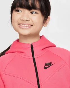 Felpa con cappuccio Full Zip Tech Fleece Rosa Bambina