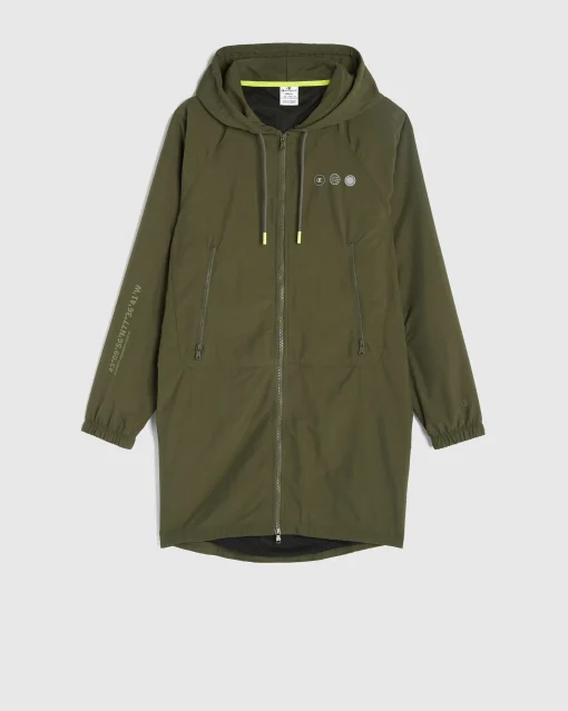 Felpa Con Cappuccio Full Zip C-Tech Verde Donna