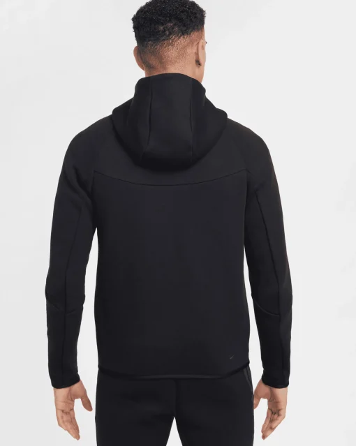 Felpa con cappuccio Windrunner e zip a tutta lunghezza Nero Uomo