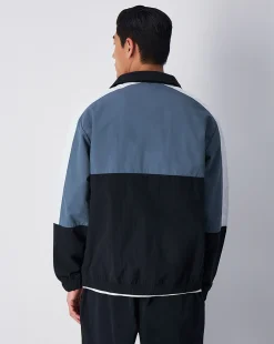 Felpa Con Mezza Zip E Tascone Nero Uomo