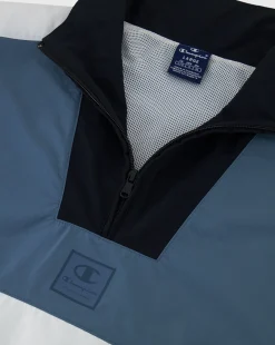 Felpa Con Mezza Zip E Tascone Nero Uomo