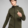 Felpa con zip integrale e cappuccio EVOSTRIPE Verde Uomo
