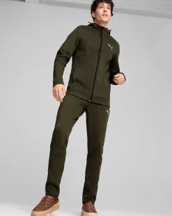 Felpa con zip integrale e cappuccio EVOSTRIPE Verde Uomo