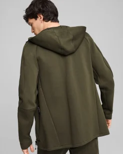 Felpa con zip integrale e cappuccio EVOSTRIPE Verde Uomo