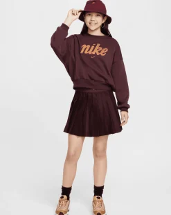 Felpa dal fit squadrato in fleece Rosso Bambina