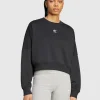 Felpa Essentials Crew Fleece Nero Donna