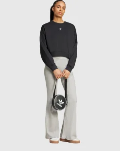 Felpa Essentials Crew Fleece Nero Donna