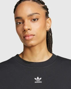 Felpa Essentials Crew Fleece Nero Donna