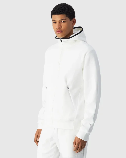 Felpa Full-Zip Con Cappuccio C-Tech Bianco Uomo