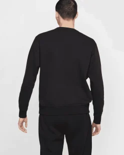 Felpa Girocollo Club Fleece Nero Uomo