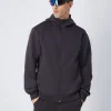 Felpa Interlock con cappuccio e cerniera Nero Uomo
