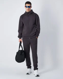 Felpa Interlock con cappuccio e cerniera Nero Uomo