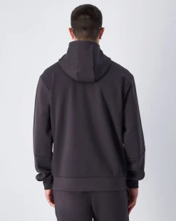 Felpa Interlock con cappuccio e cerniera Nero Uomo