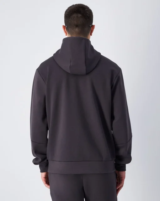 Felpa Interlock con cappuccio e cerniera Nero Uomo