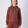 Felpa Slim Fit con cappuccio con logo piccolo Marrone Donna