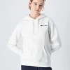 Felpa Slim Fit con cappuccio con logo piccolo Bianco Donna