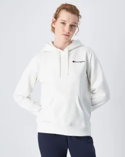 Felpa Slim Fit con cappuccio con logo piccolo Bianco Donna