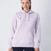 Felpa Slim Fit con cappuccio con logo grande Viola Donna