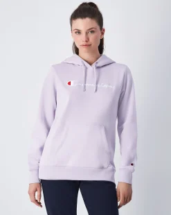 Felpa Slim Fit con cappuccio con logo grande Viola Donna