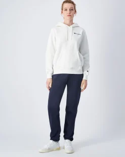 Felpa Slim Fit con cappuccio con logo piccolo Bianco Donna