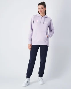 Felpa Slim Fit con cappuccio con logo grande Viola Donna