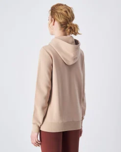 Felpa Slim Fit con cappuccio con logo grande Marrone Donna