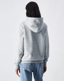 Felpa Slim Fit con cappuccio con logo grande Grigio Donna
