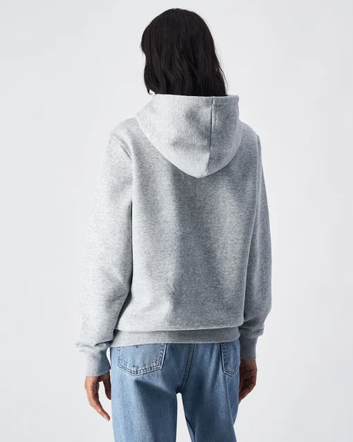 Felpa Slim Fit con cappuccio con logo grande Grigio Donna