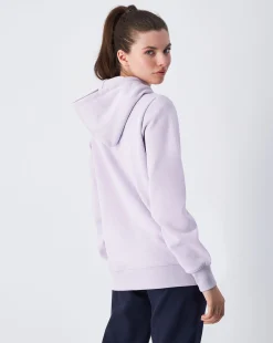 Felpa Slim Fit con cappuccio con logo grande Viola Donna