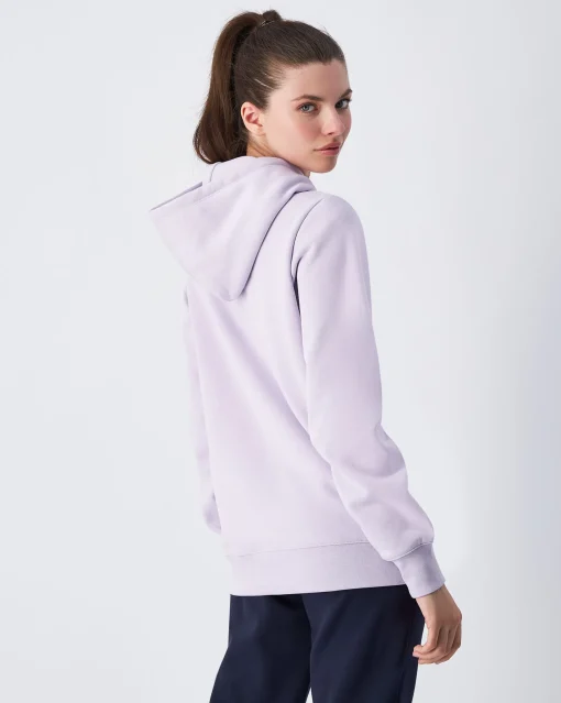 Felpa Slim Fit con cappuccio con logo grande Viola Donna