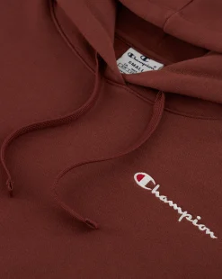 Felpa Slim Fit con cappuccio con logo piccolo Marrone Donna