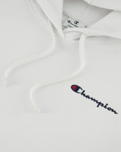 Felpa Slim Fit con cappuccio con logo piccolo Bianco Donna