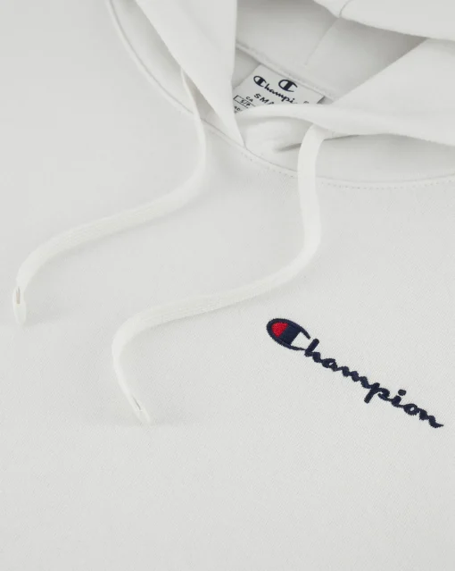 Felpa Slim Fit con cappuccio con logo piccolo Bianco Donna