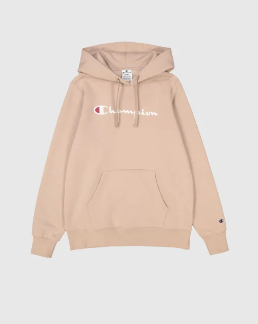 Felpa Slim Fit con cappuccio con logo grande Marrone Donna