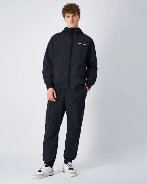 Giacca Con Cappuccio Outdoor Nero Uomo