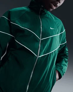 Giacca in tessuto UV dal Fit Ampio con Zip Verde Donna