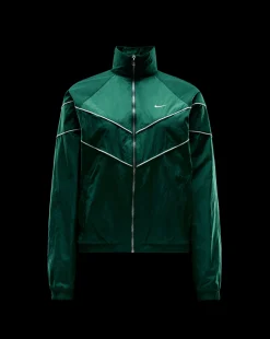 Giacca in tessuto UV dal Fit Ampio con Zip Verde Donna