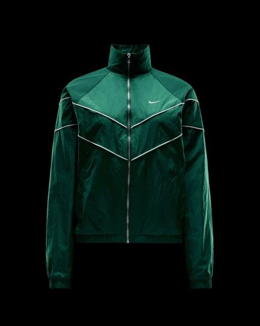 Giacca in tessuto UV dal Fit Ampio con Zip Verde Donna