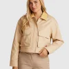 Giacca in twill con colletto in velluto Marrone Donna