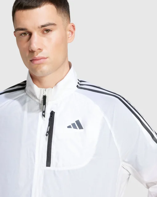 Giacca Own the Run 3-Stripes Packable Bianco Uomo