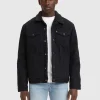 Giacca Sherpa Trucker Nero Uomo