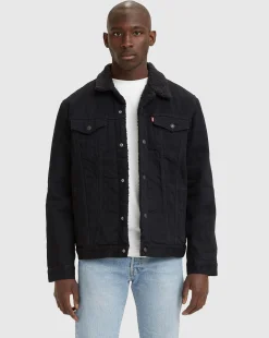 Giacca Sherpa Trucker Nero Uomo