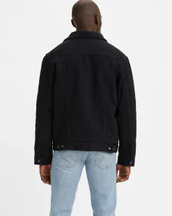 Giacca Sherpa Trucker Nero Uomo