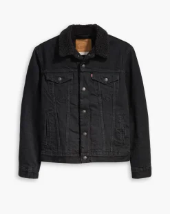 Giacca Sherpa Trucker Nero Uomo