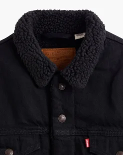 Giacca Sherpa Trucker Nero Uomo