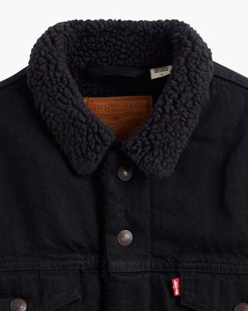 Giacca Sherpa Trucker Nero Uomo