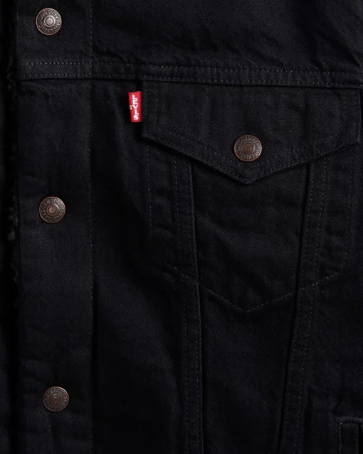 Giacca Sherpa Trucker Nero Uomo